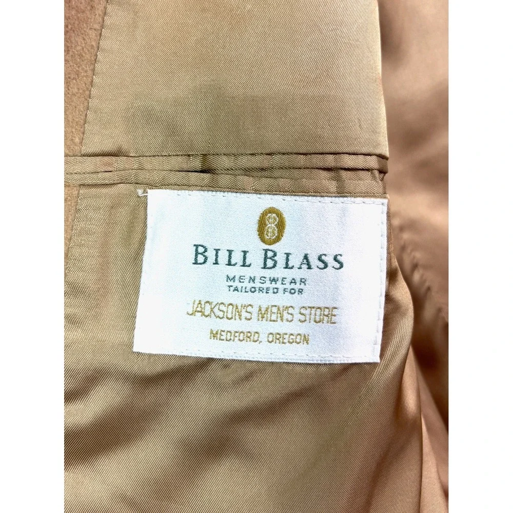 Bill Blass 44L Tan 100% Camel Hair‎ Blazer Jacket Sport Suit Coat USA Classic